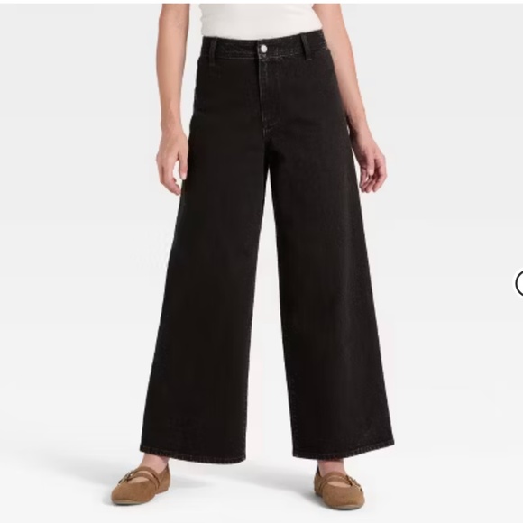Universal Thread Denim - Universal Thread High Rise Sailor Wide Leg Black Denim Jeans / Pants Size 12